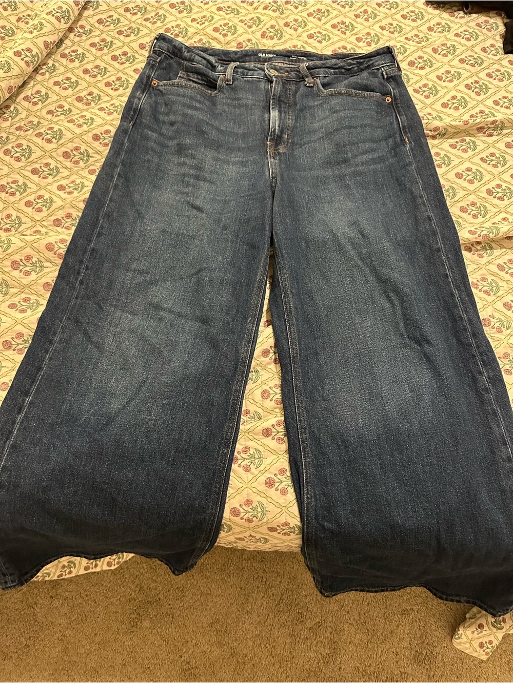 Old Navy Wide-Leg Flare Jeans in Dark Indigo